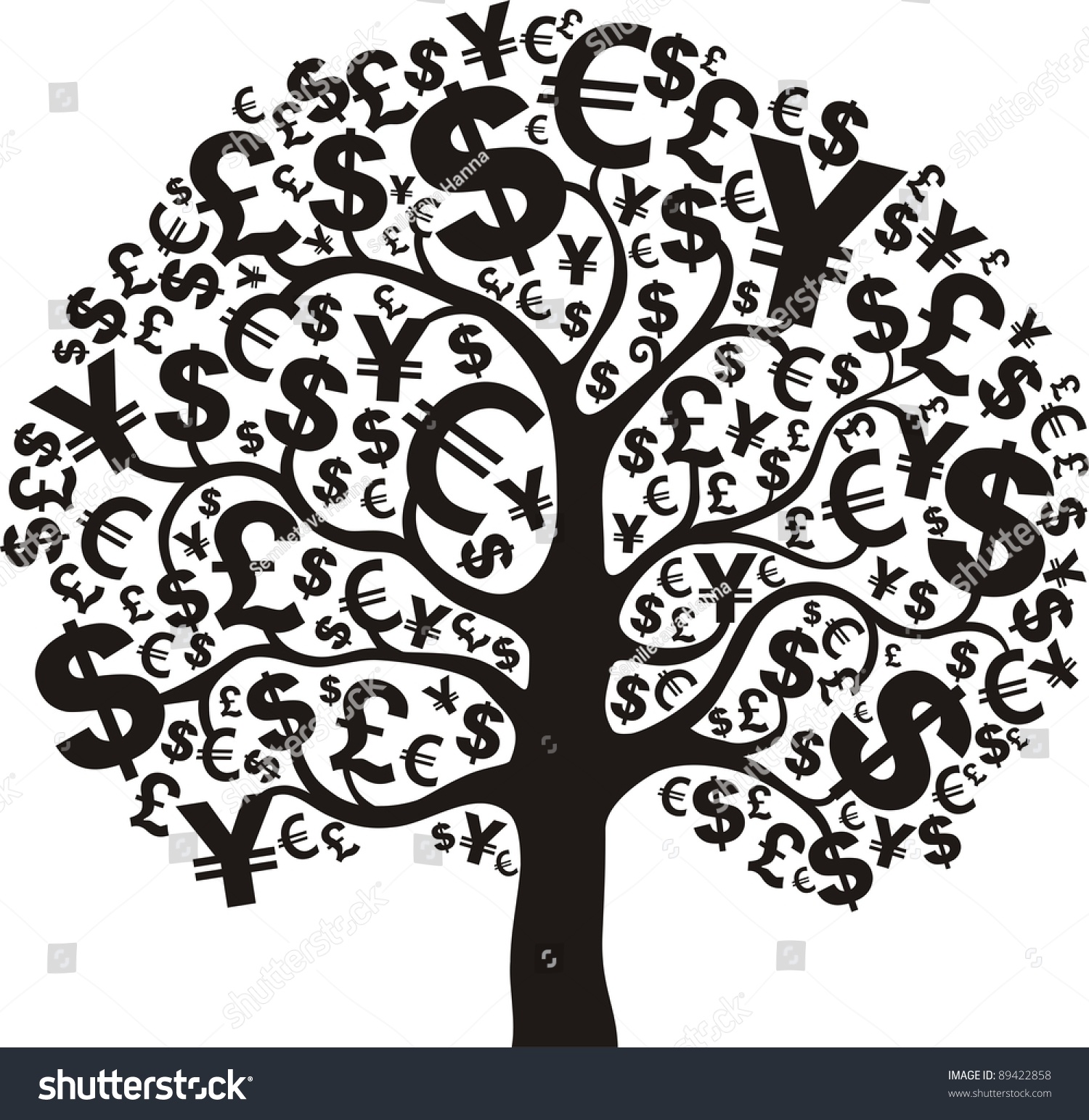 Money Tree Isolated On White Background Stock Illustration ...