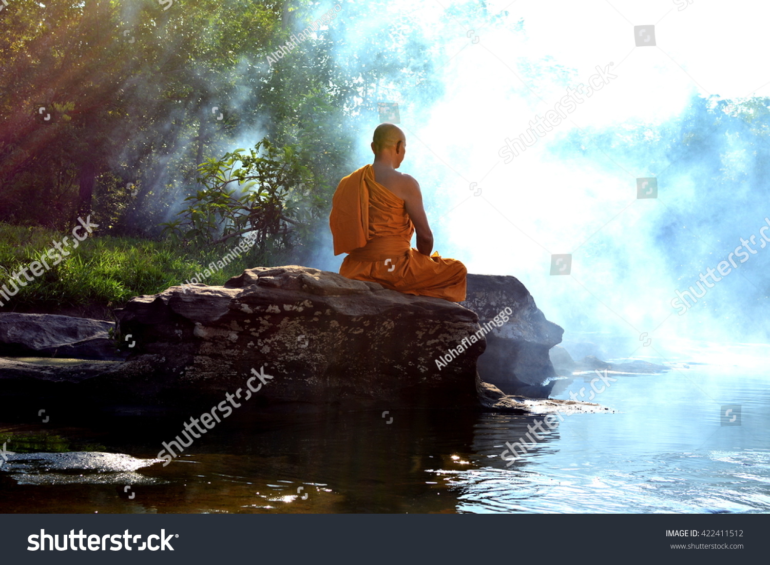 Monk Buddhism Meditation Nature Stock Photo (Edit Now)