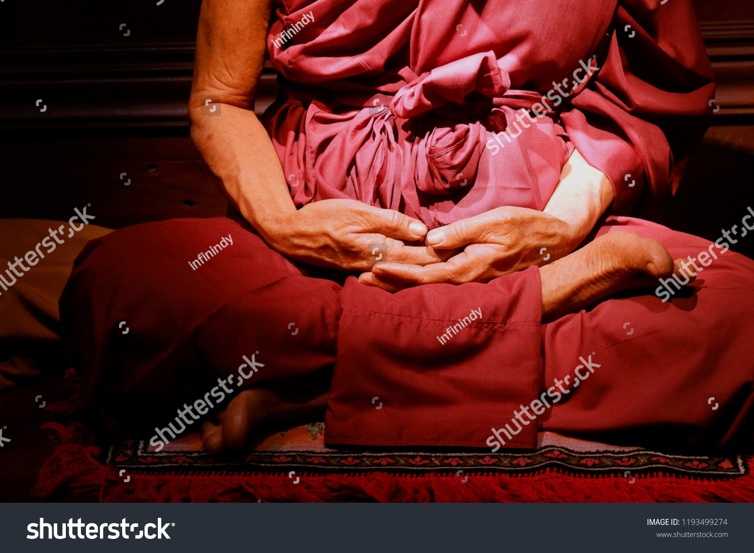 Monk Buddhism Meditation Pose Stock Photo 1193499274 | Shutterstock