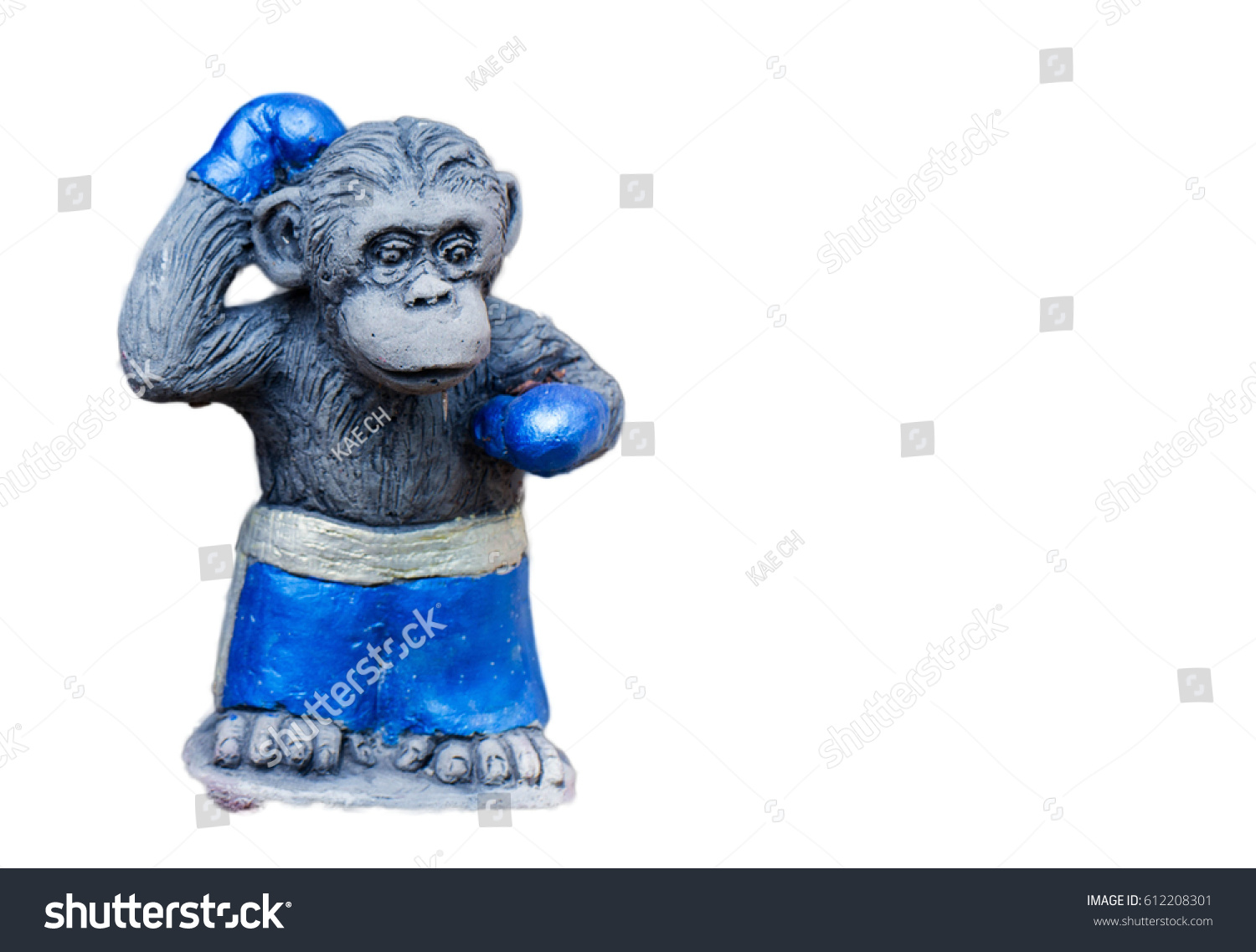 Monkey Forged Boxing Punch On White Parks Outdoor Stock Image