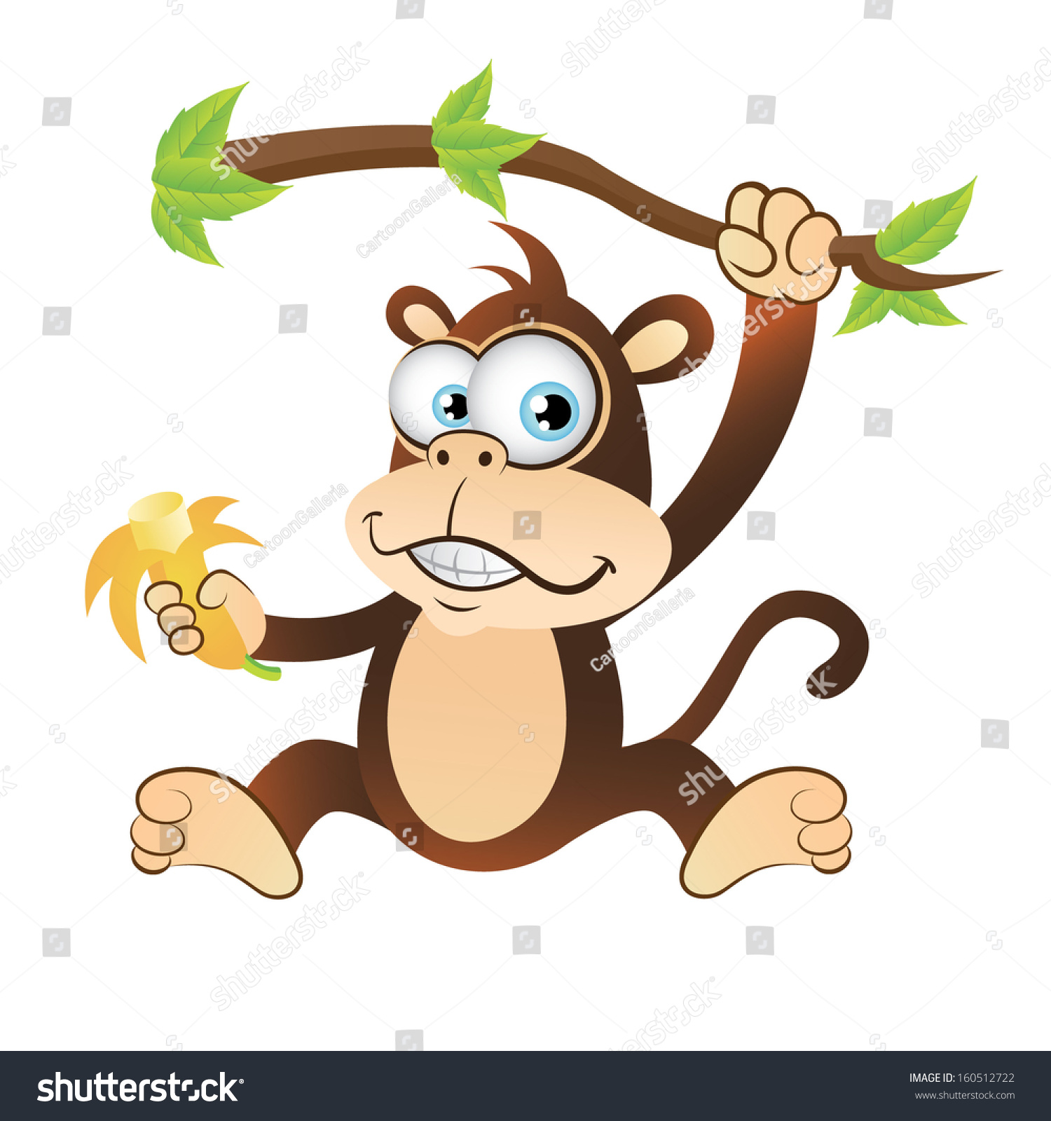 Monkey Hanging On Tree Isolated Stock Illustration 160512722 | Shutterstock