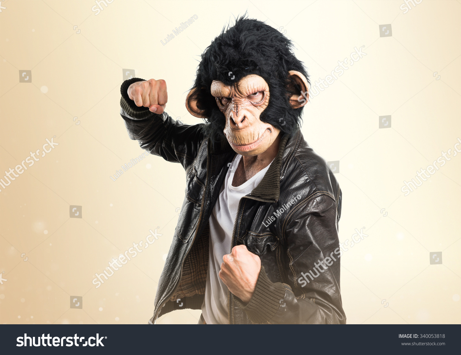 Monkey Man Giving Punch Stock Photo Edit Now