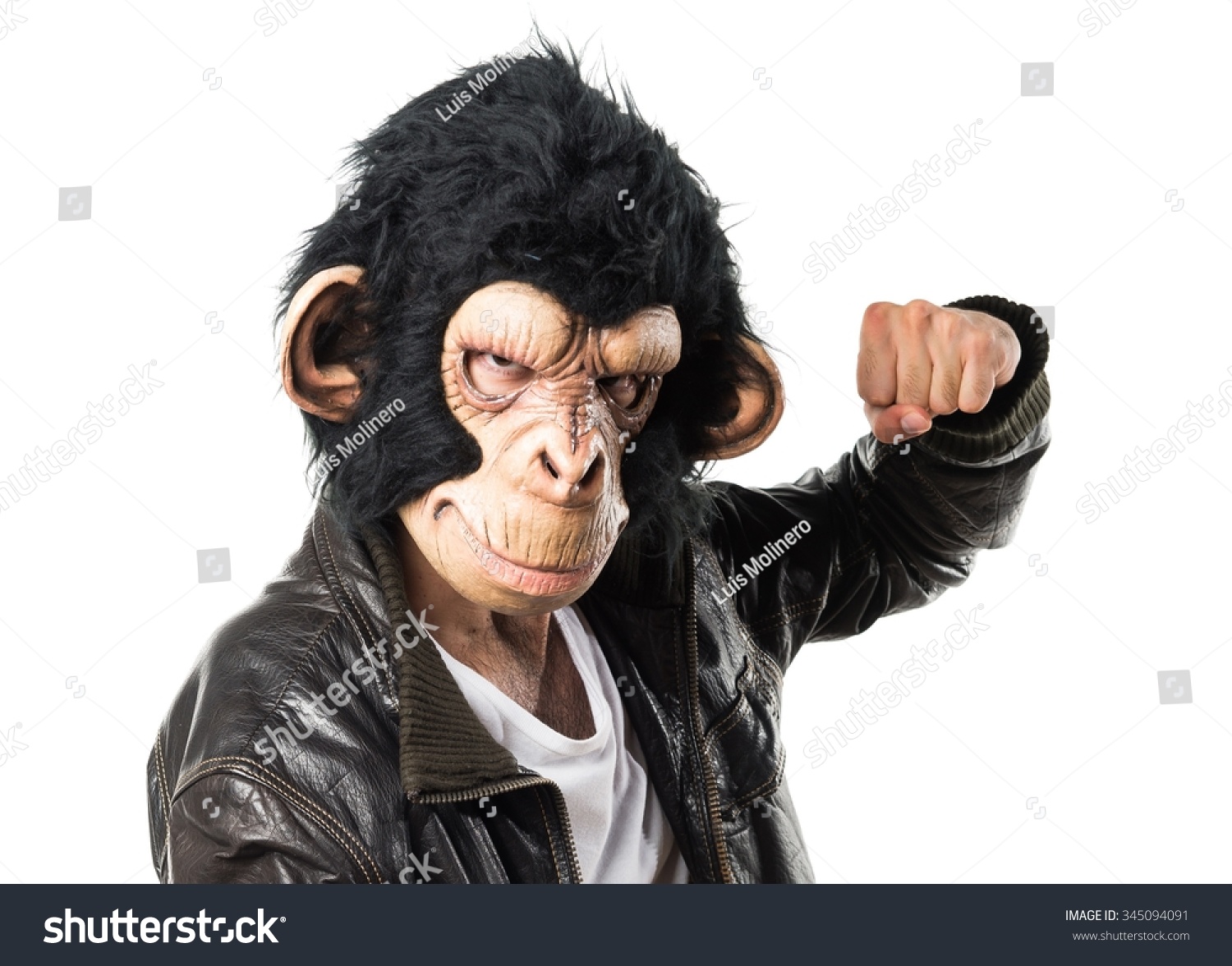 Monkey Man Giving Punch Stock Photo Edit Now