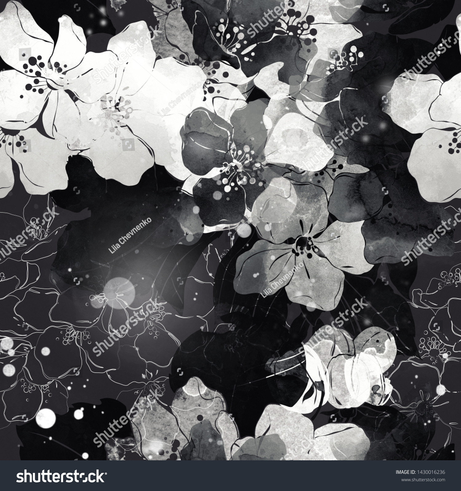 Pattern Floral Abstract Seamless Flower Watercolor Water Images, Photos, Reviews