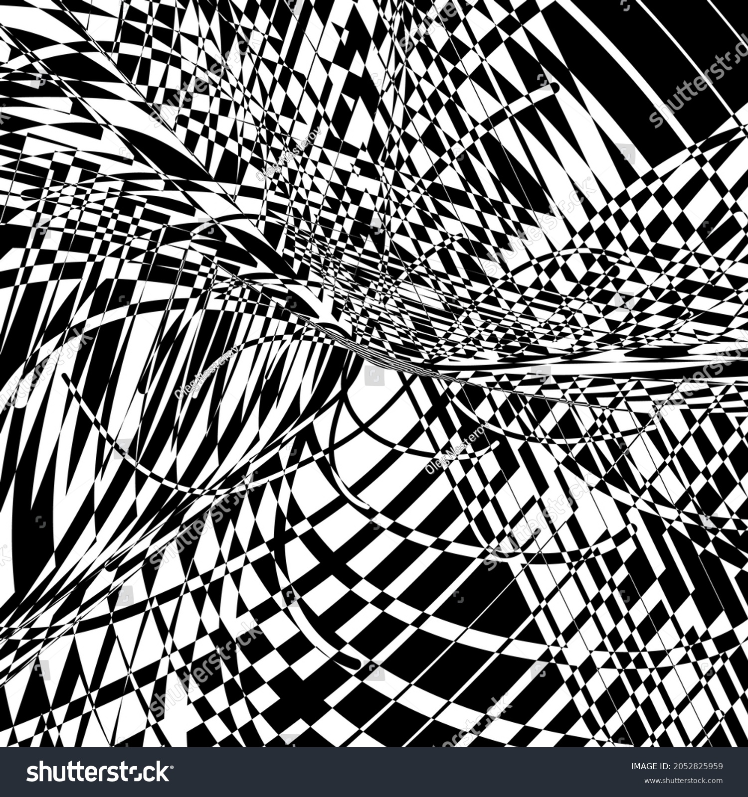 Monochrome Mysterious Wallpaper Op Art Style Stock Illustration ...