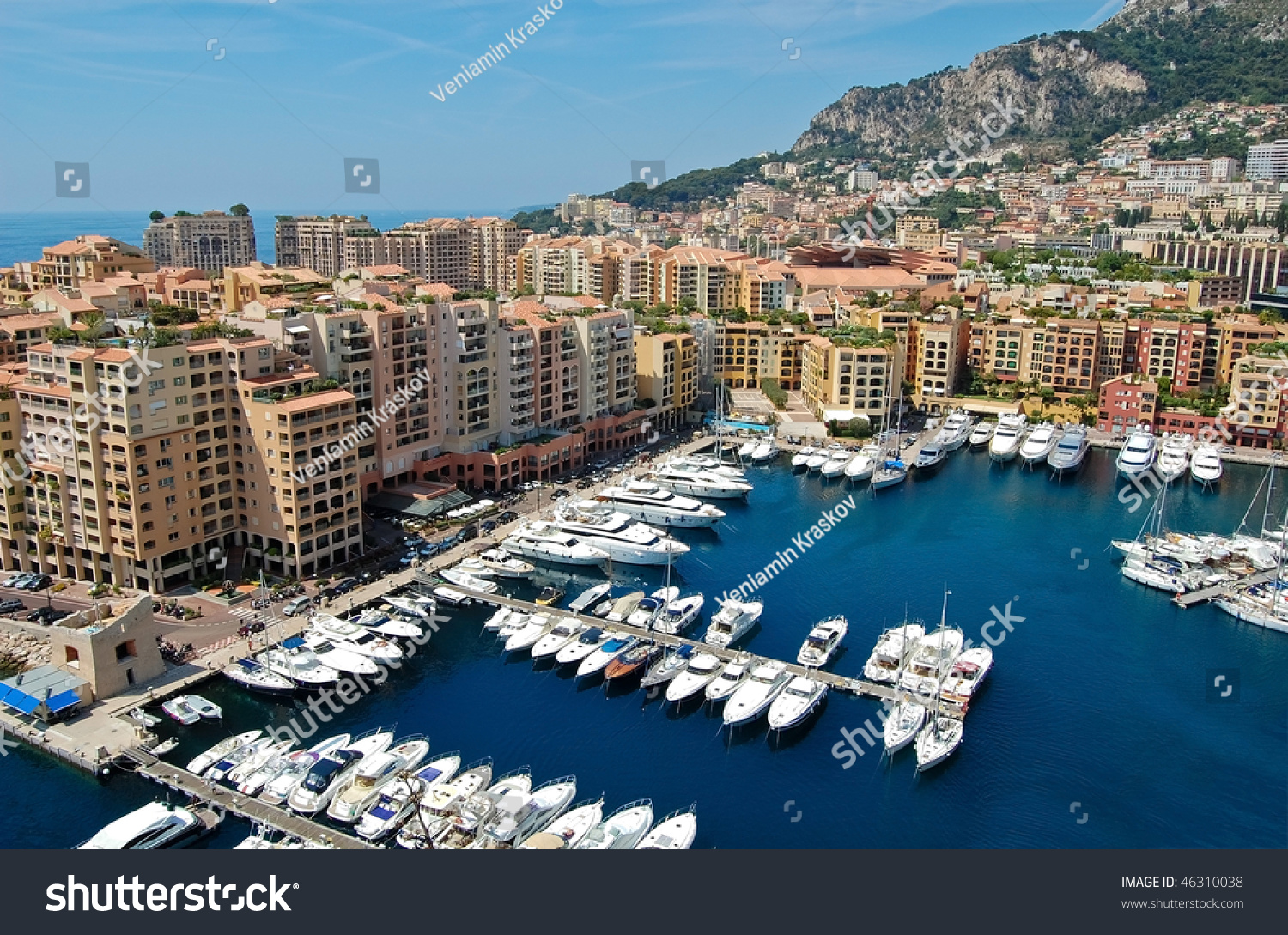 Monte Carlo Marina From Above. Fontvieille, New District Of Monaco ...