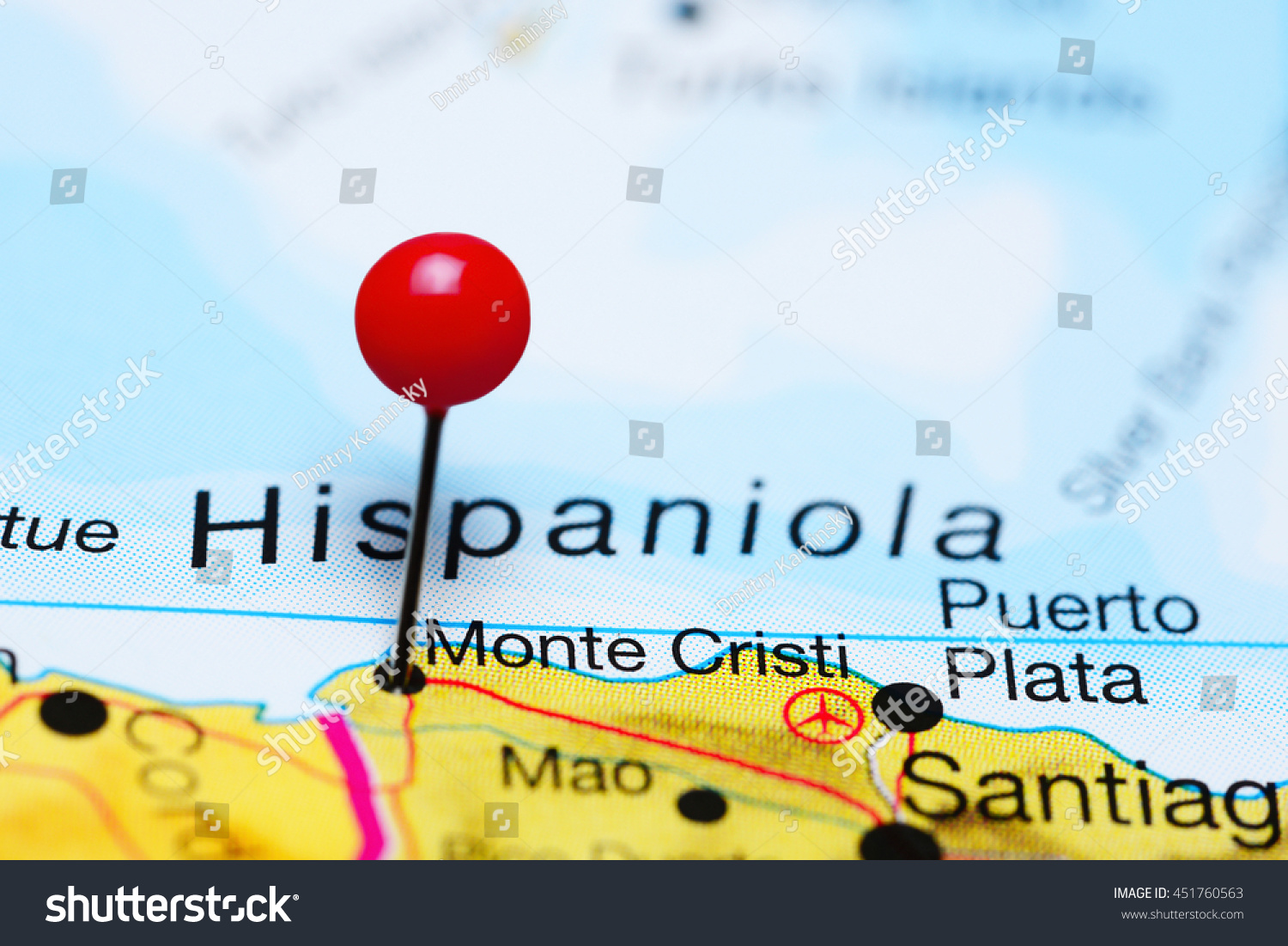 Monte Cristi Dominican Republic Map Monte Cristi Pinned On Map Dominican Stock Photo 451760563 | Shutterstock