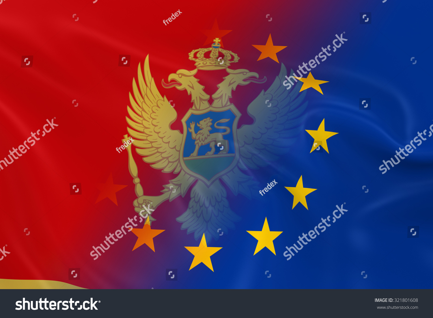 montenegrin-and-european-relations-concept-image-flags-of-montenegro