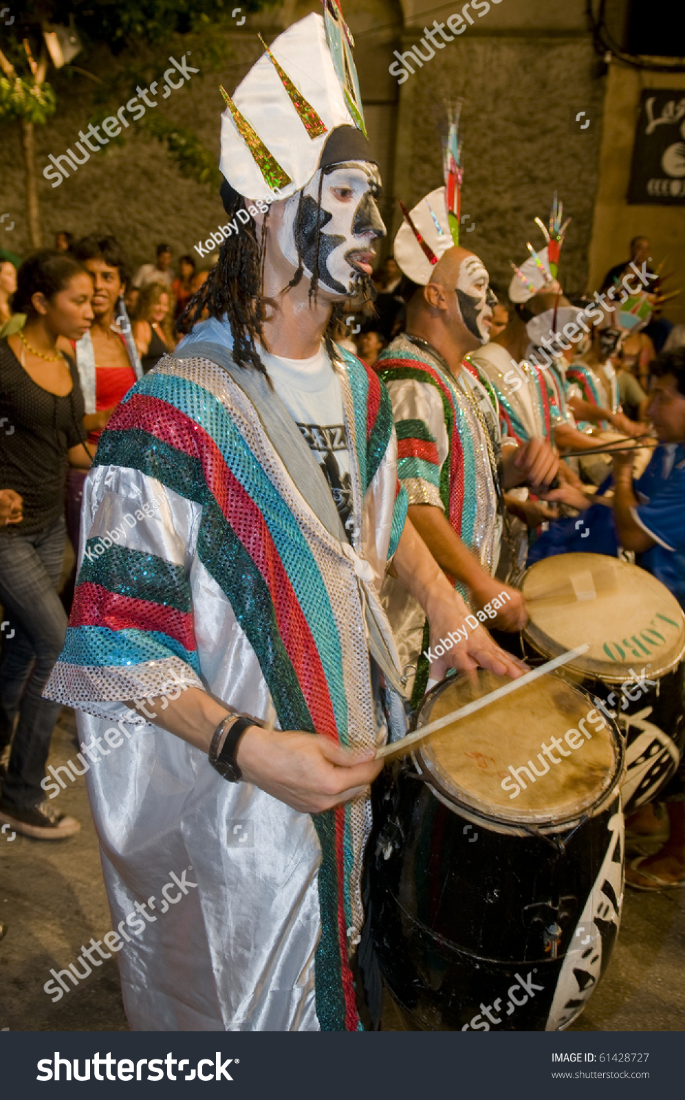 Montevideo Uruguay January 28 Costumed Carnaval Stock Photo 61428727