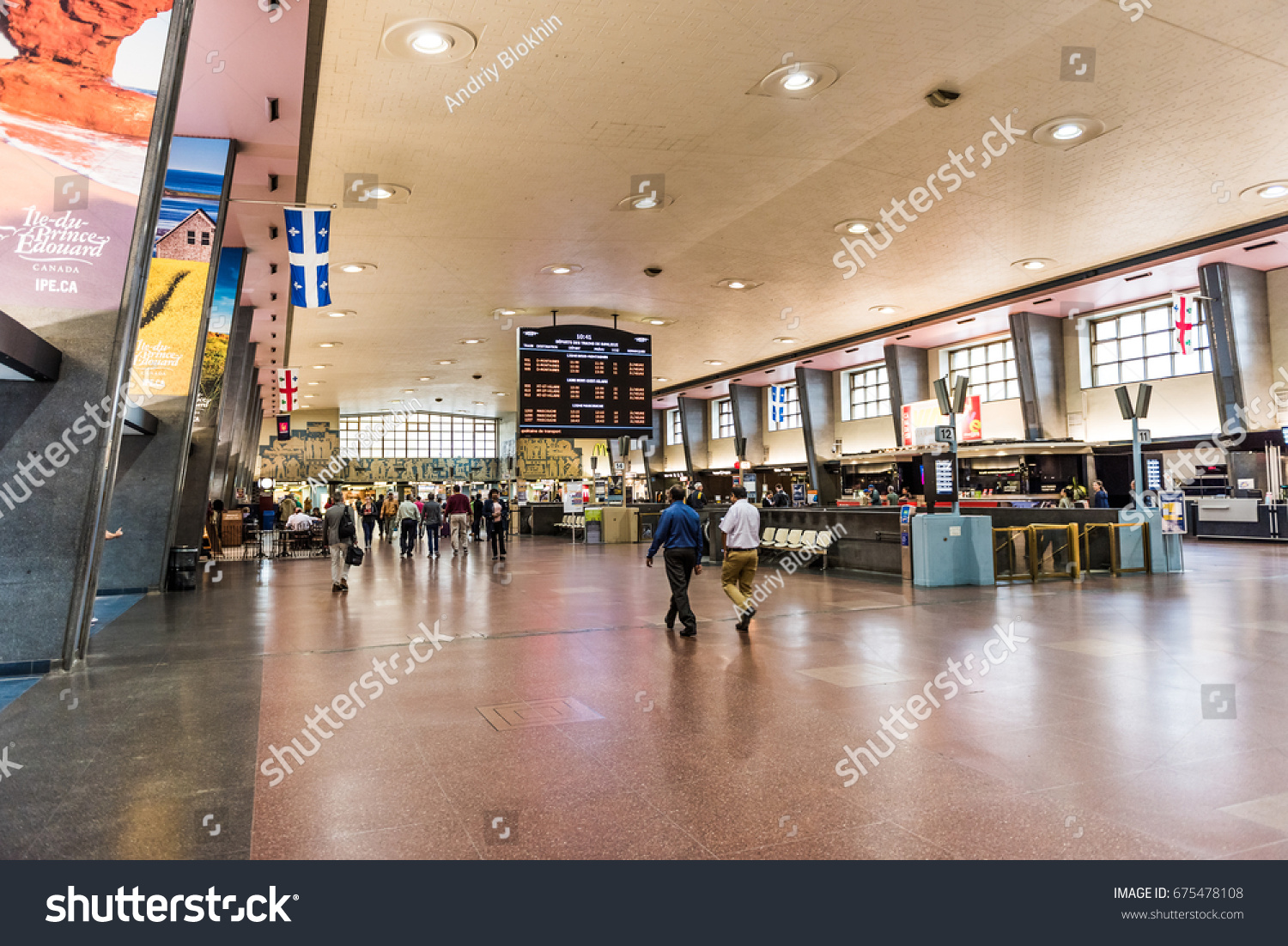 Stock Photo Montreal Canada May Underground City In Quebec Region With Train Station Via Rail And 675478108 