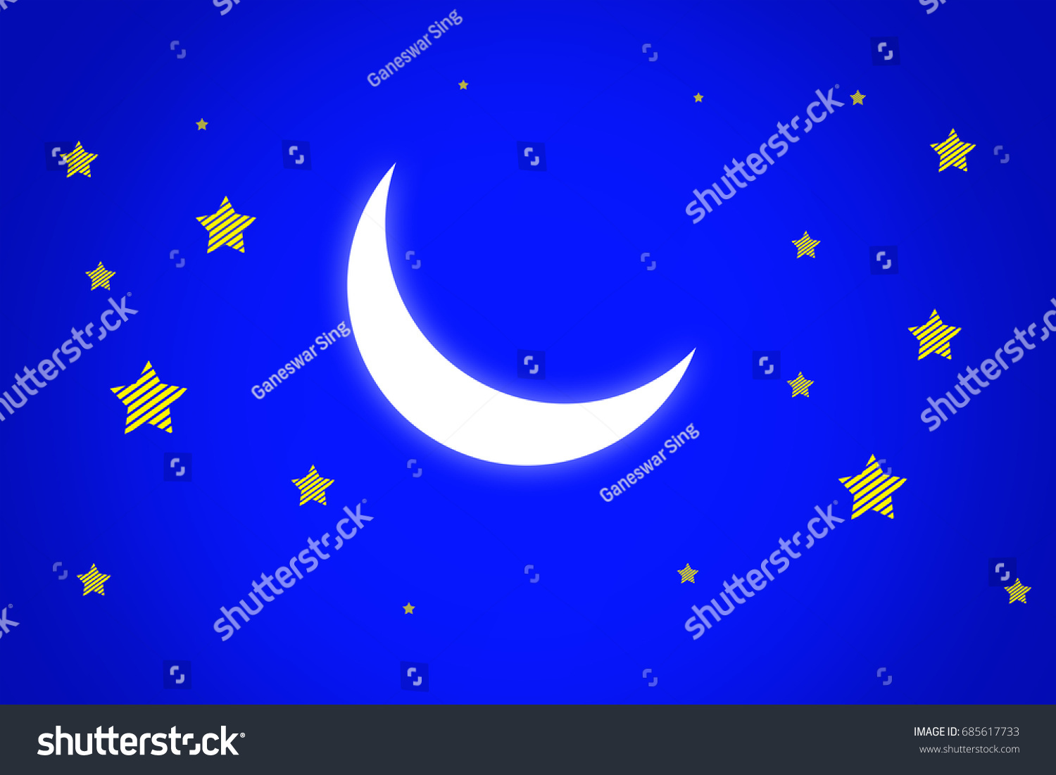 Moon Stars Sky Wallpaper Stock Illustration 685617733