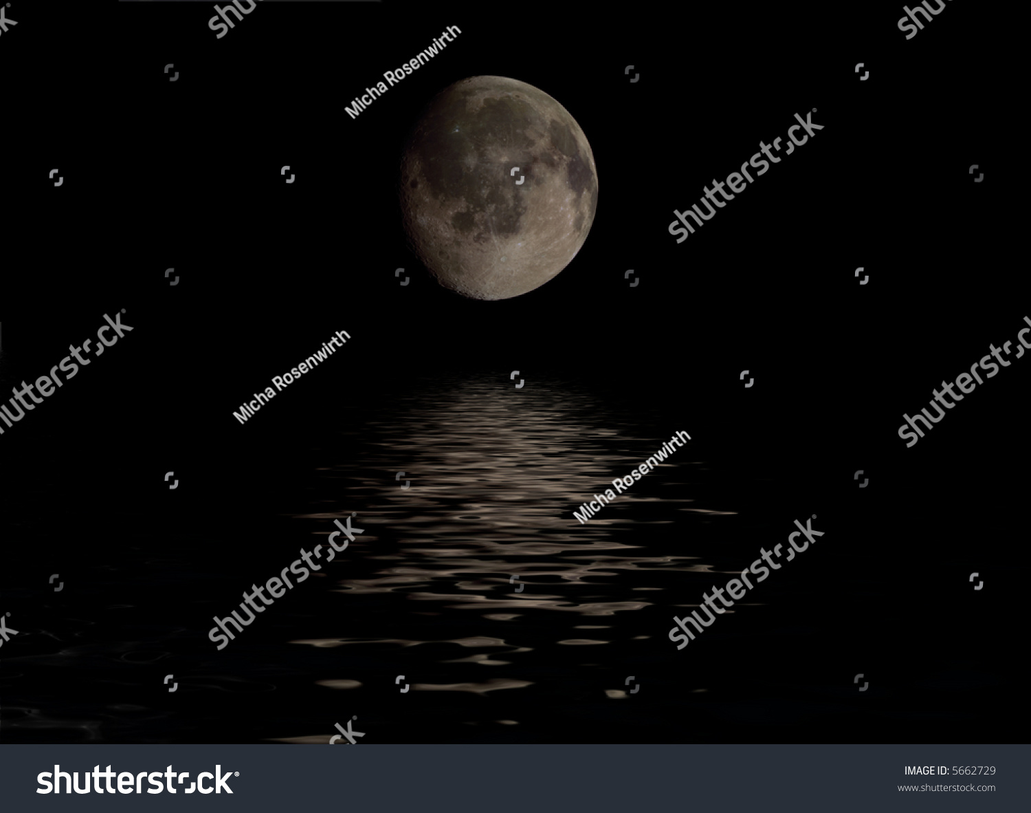 Moon Reflection Ocean Night Stock Illustration 5662729 - Shutterstock