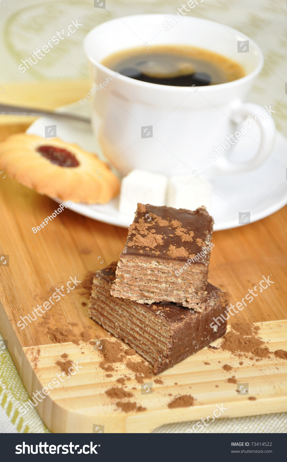 Morning Coffee With Biscuits And Cake Stock Photo 73414522 : Shutterstock