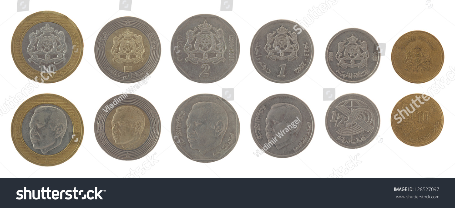 Moroccan Dirham Coins Depicting King Mohammed Vi Of Morocco. Obverse ...