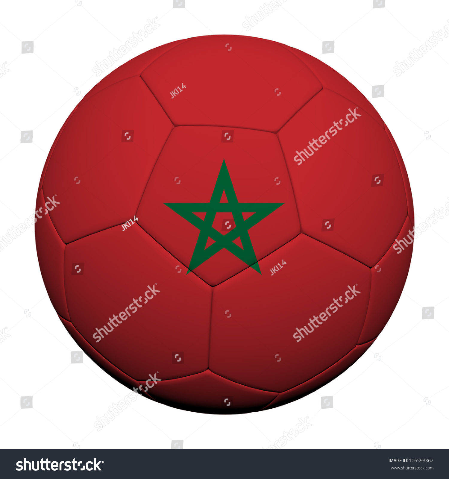 Morocco Flag Pattern 3d Rendering Of A Soccer Ball Stock Photo ...