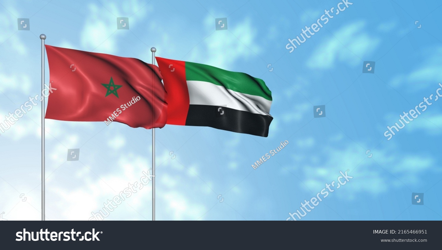 Morocco Flag Uae United Arab Emirates Stock Illustration 2165466951 