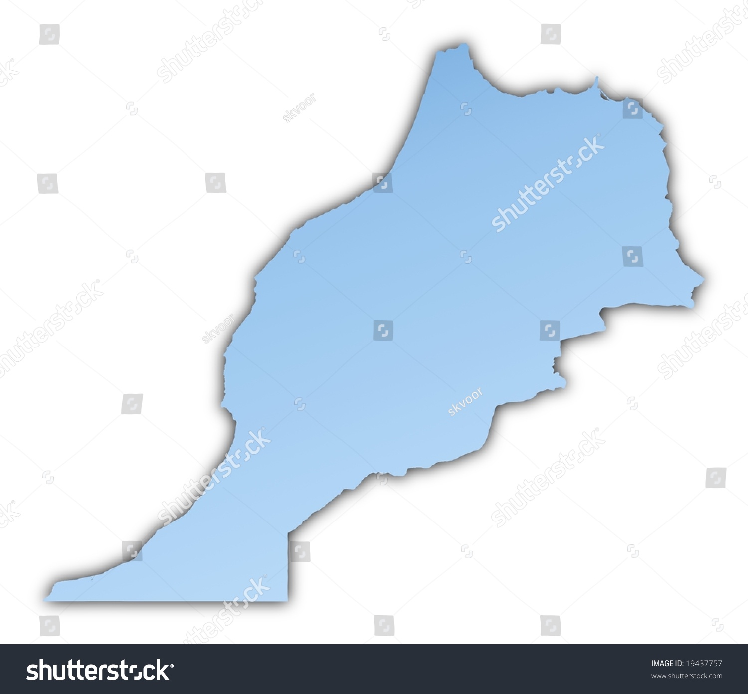 Morocco Map Light Blue Map Shadow Stock Illustration 19437757 ...