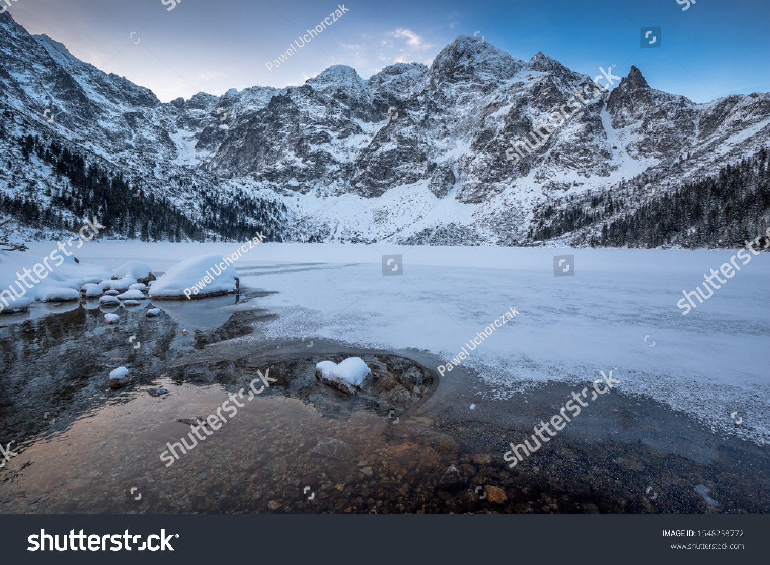 Morskie Oko Winter Sunrise Tatra Mountains Stock Photo Edit Now 1548238772