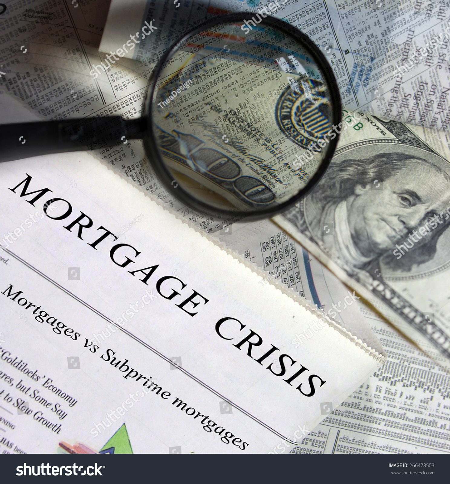 Mortgage Crisis Headlines. Stock Photo 266478503 : Shutterstock