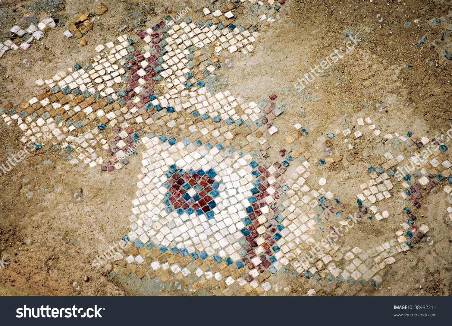 Mosaic Floor In Roman Ruins Of Ancient Sufetula In Sbeitla Town