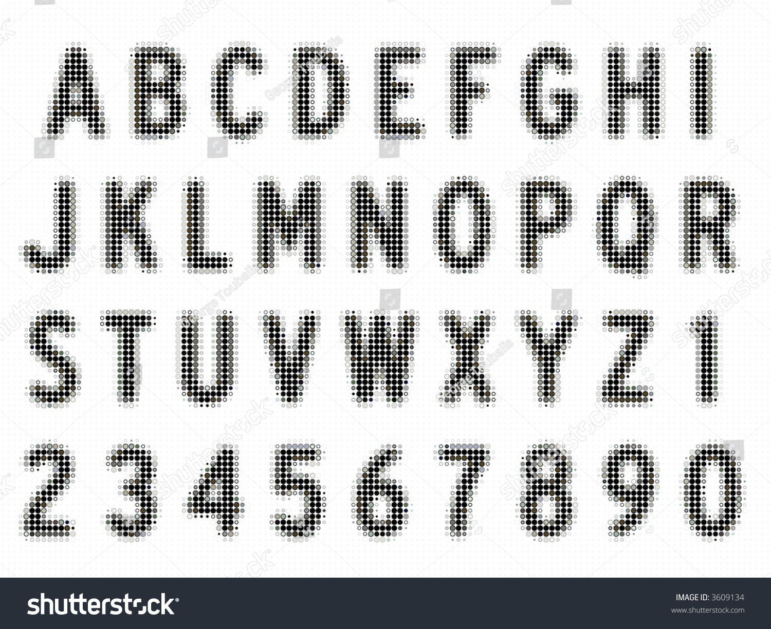 Mosaic Letters Stock Photo 3609134 : Shutterstock