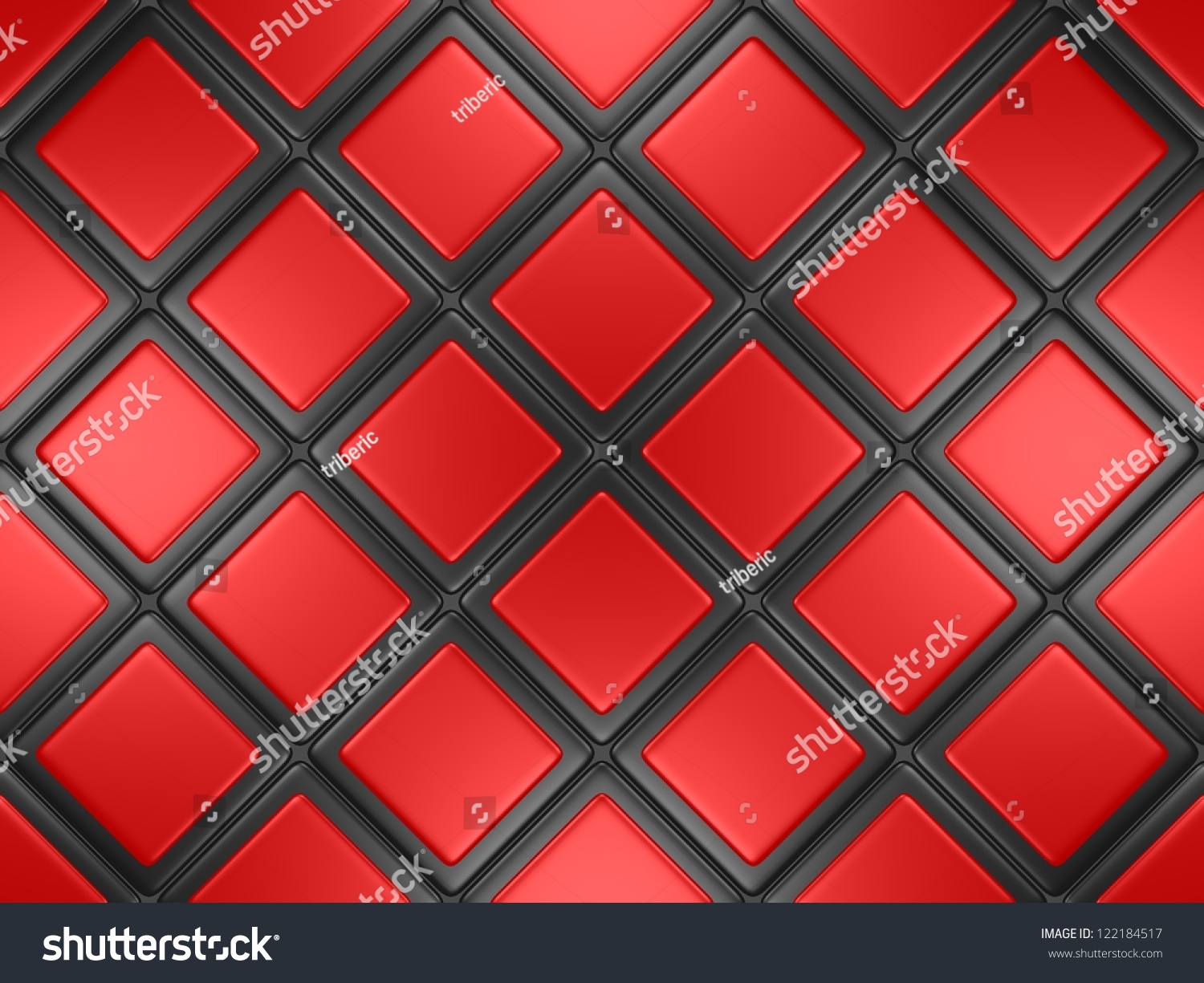 Mosaic With Red And Black Tiles Stock Photo 122184517 : Shutterstock