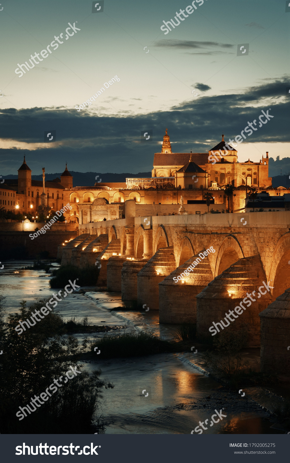 Mosquecathedral Ancient Bridge City Skyline Cordoba Stock Photo (Edit ...