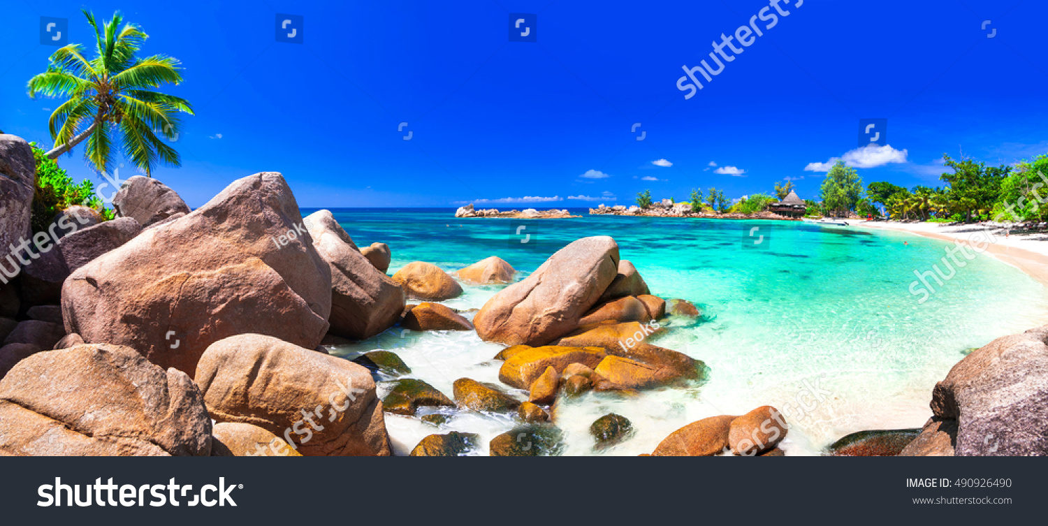 Most Beautiful Tropical Beaches Seychelles Praslin Stock Photo (Edit ...