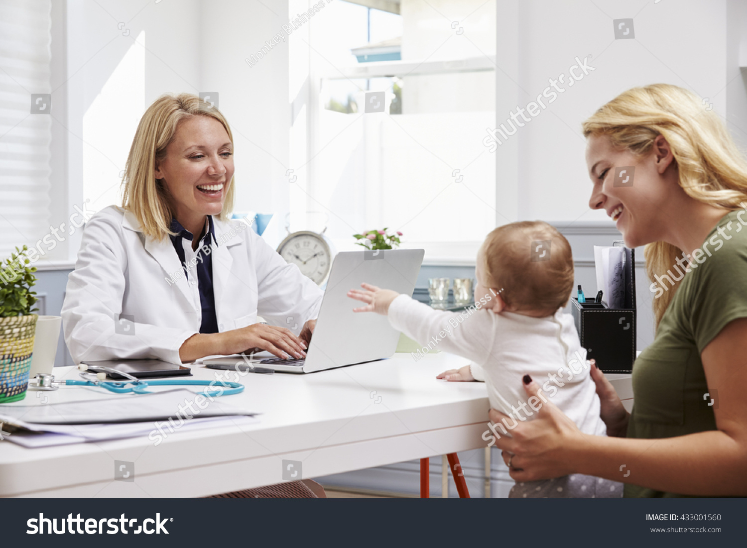 Mother Baby Meeting Female Doctor Office Stock Photo Edit Now