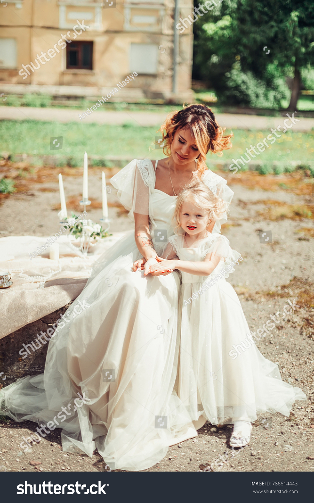 mum and daughter wedding dress