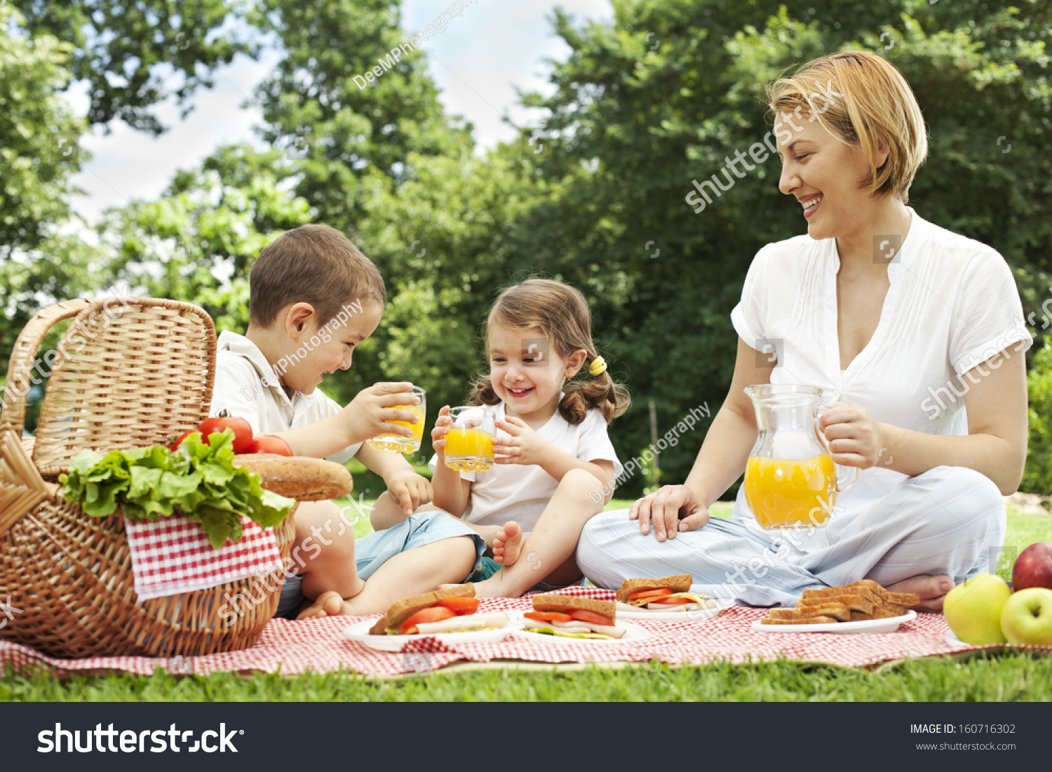 Mother Having Picnic With Her Children Stock Photo 160716302 : Shutterstock