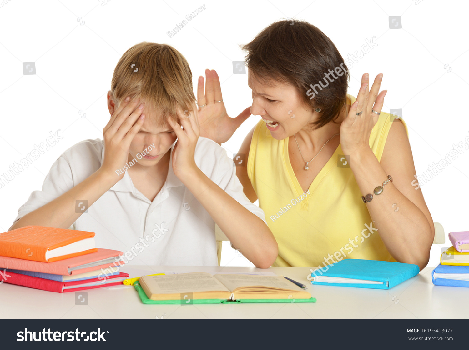 child gets angry doing homework