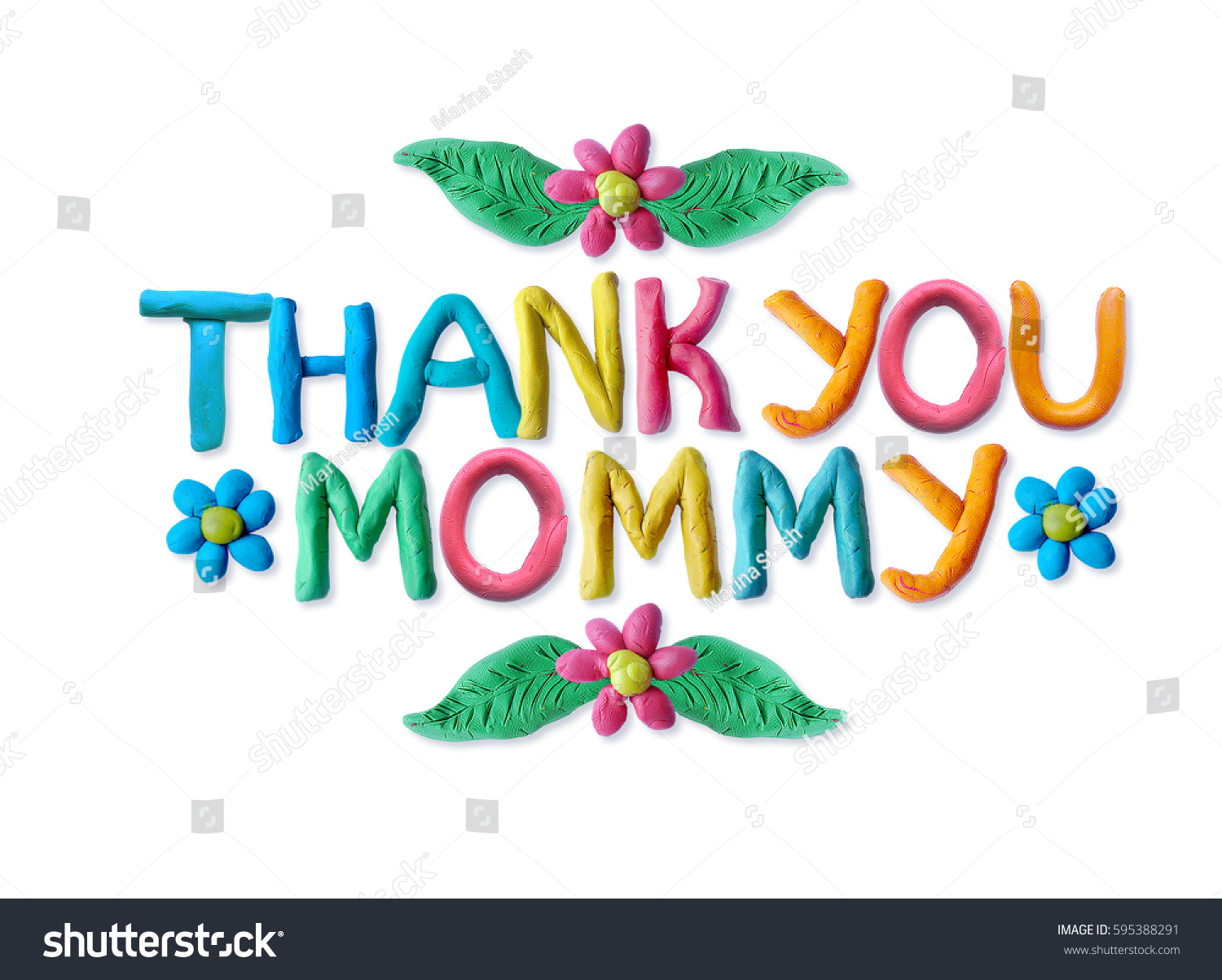 Mothers Day Greeting Card Plasticine Text Stock Illustration