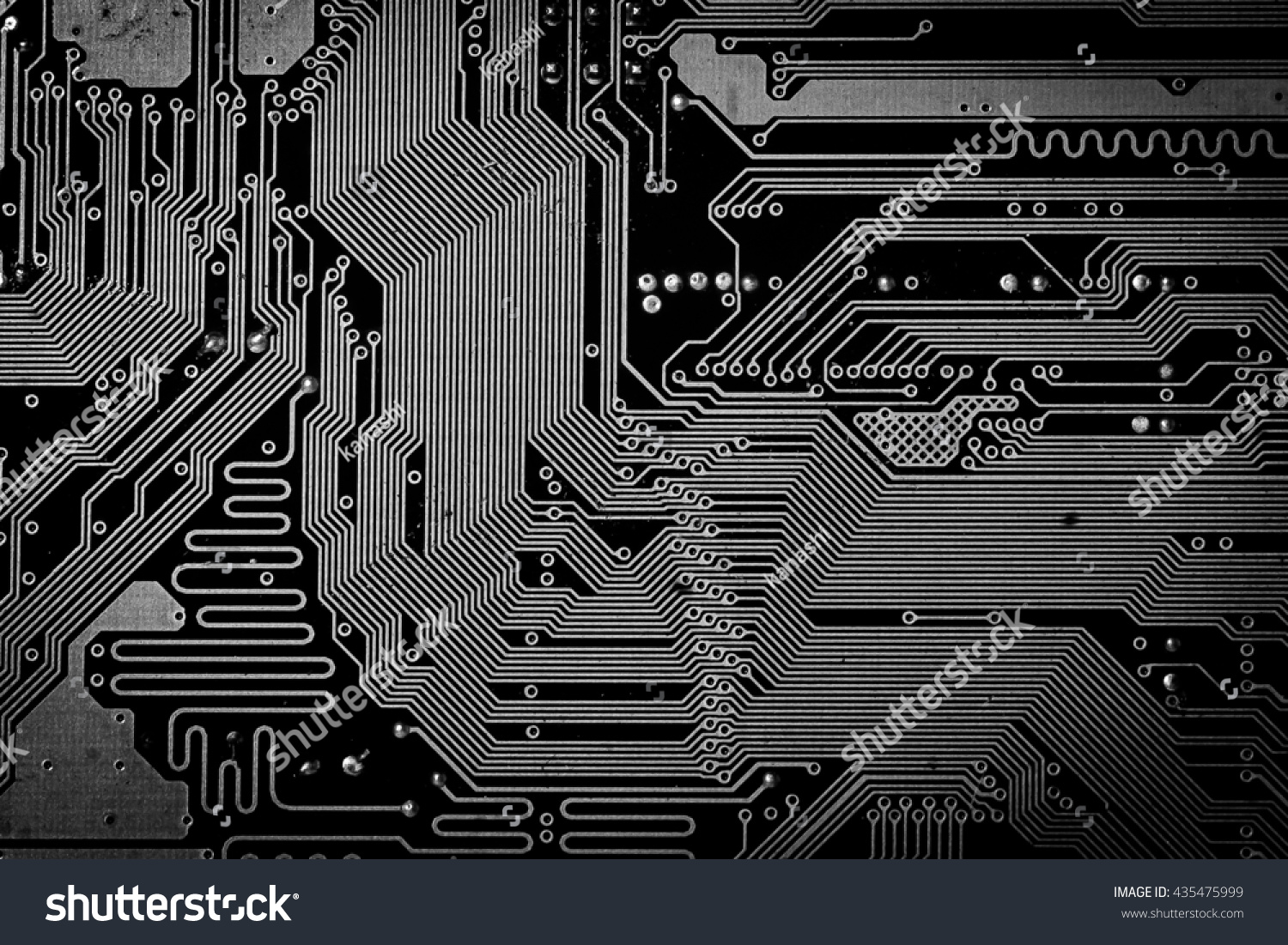 Motherboard Black White Stock Photo (edit Now) 435475999 