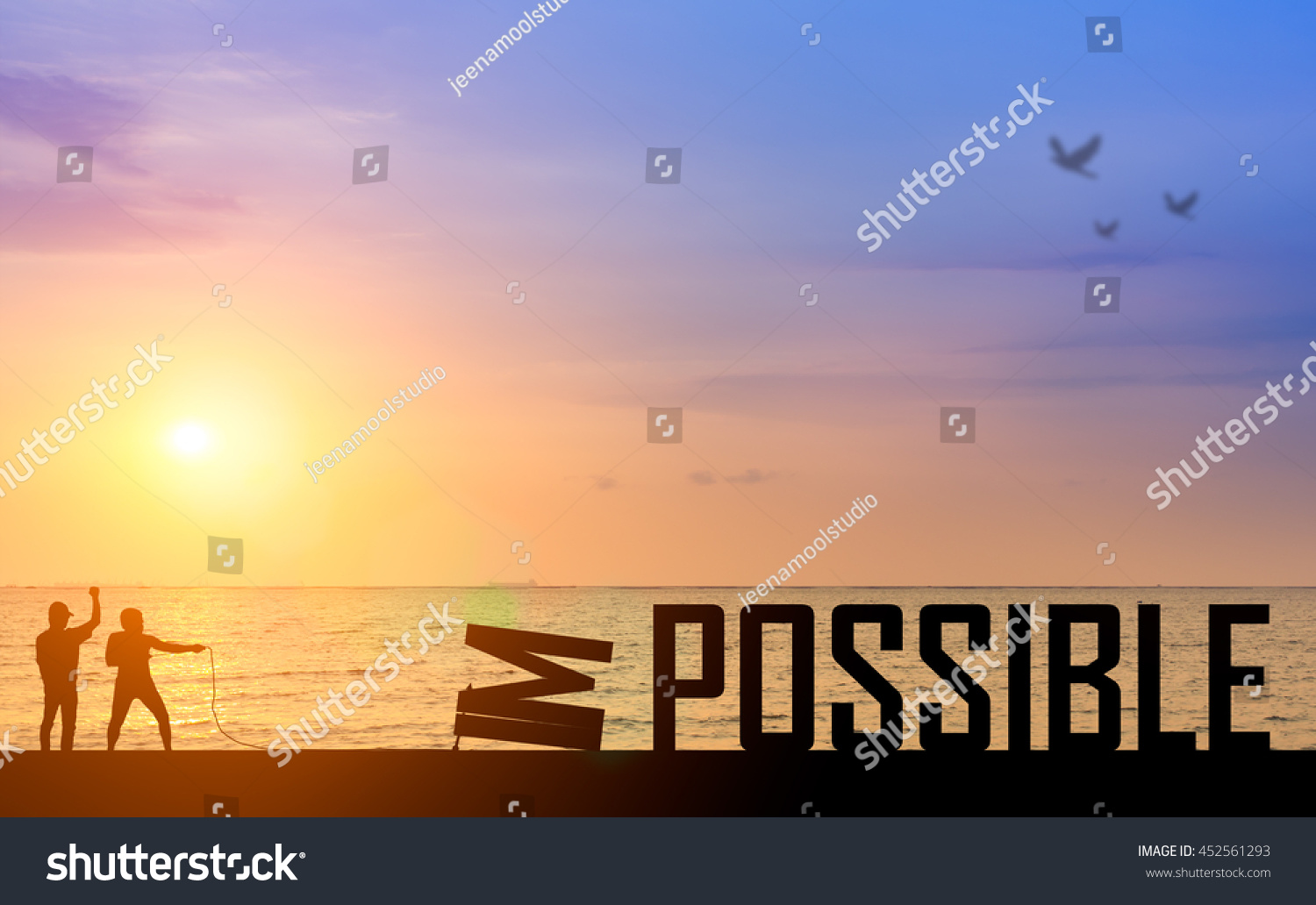 Motivation Concept Silhouette Two Business Man Stock Photo (edit Now 