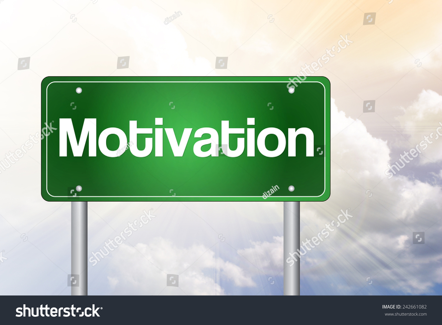 Motivation Green Road Sign Business Concept Stock Illustration ...