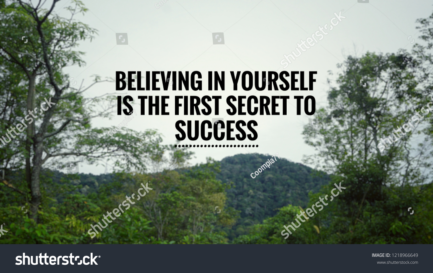 Motivational Inspirational Quote Believing Yourself First Stock Photo ...