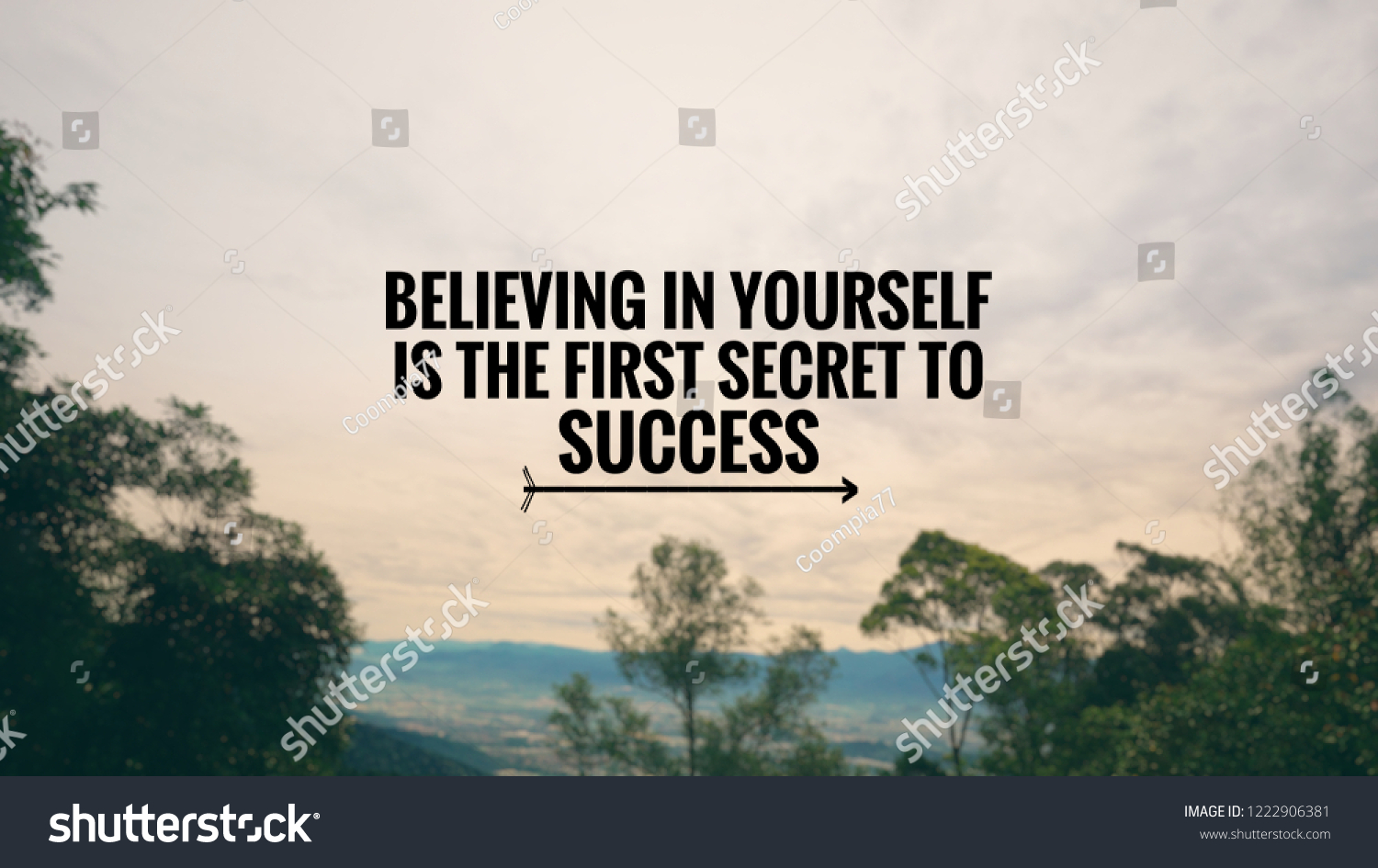 Motivational Inspirational Quote Believing Yourself First Stock Photo ...