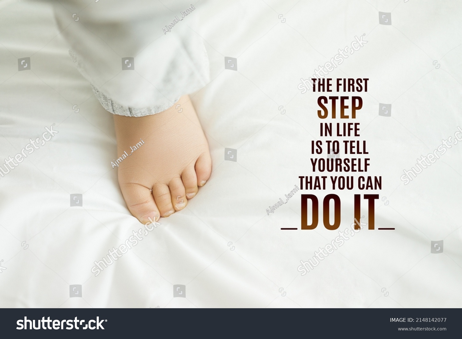 Motivational Inspirational Positive Quotes First Step Stock Photo