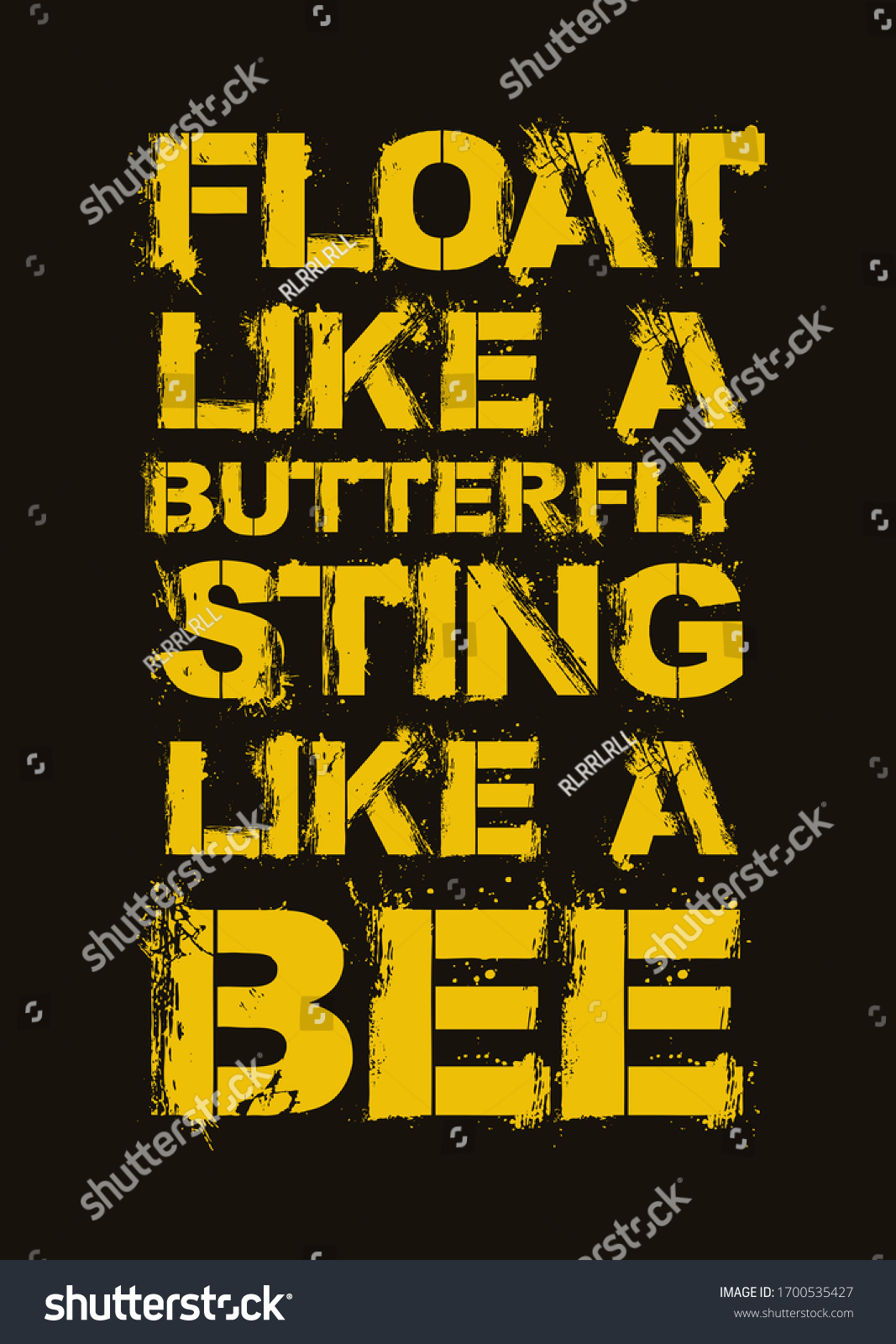 Motivational Quote Float Like Butterfly Sting Stock Illustration