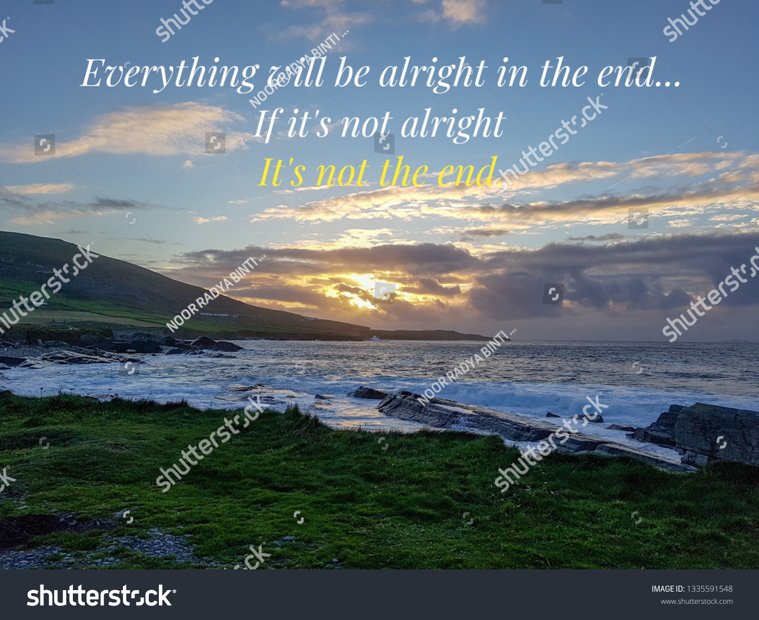 Motivational Quotes Everything Will Be Alright Stock Photo Edit Now 1335591548