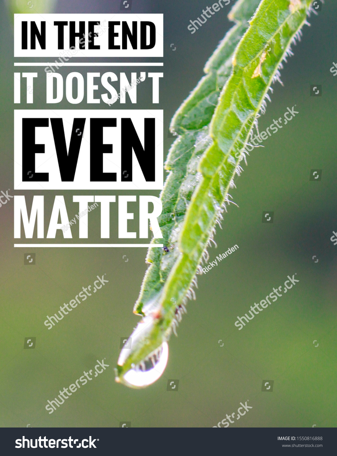 Motivational Quotes End Even Matter Water Stock Photo Edit Now