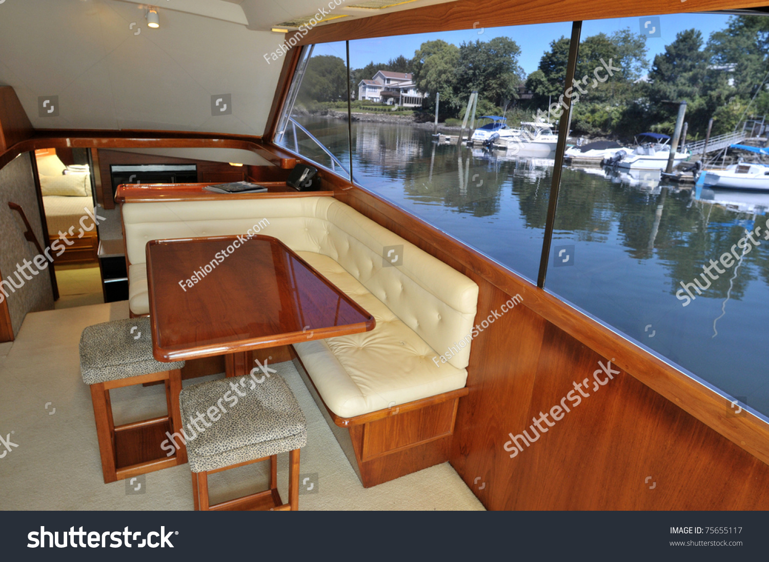 Motor Boat Cabin Interior Dining Room Stock Photo Edit Now 75655117