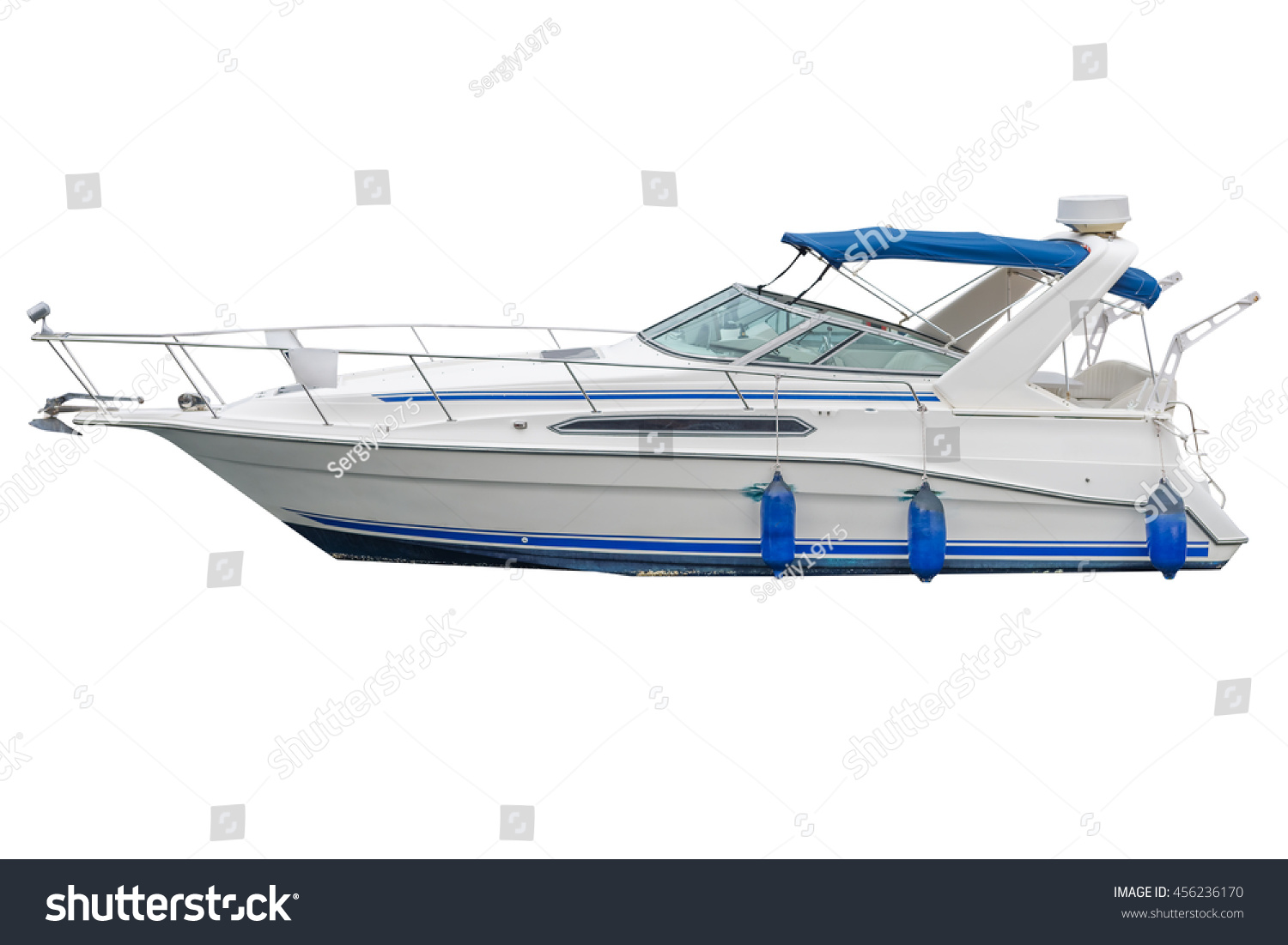 Motor Boat Isolated On White Background Stock Photo 456236170 ...