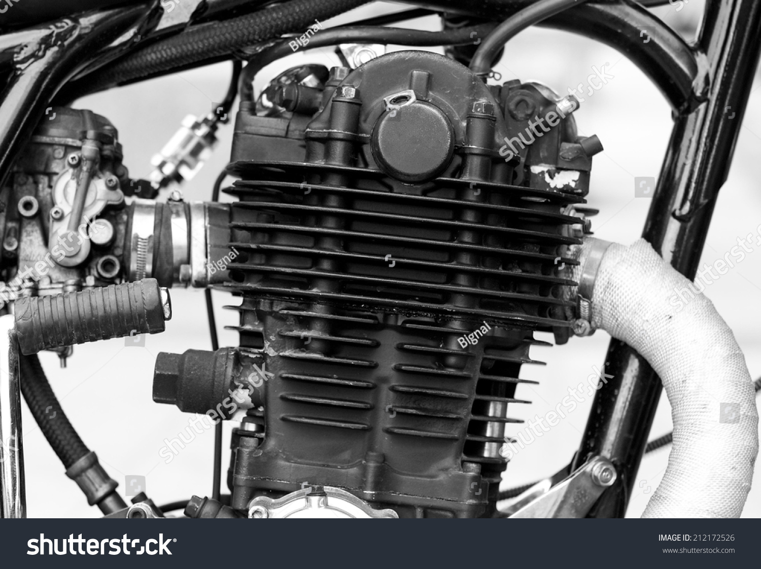 Motorcycle Engine Black White Garage Stock Photo 212172526 | Shutterstock