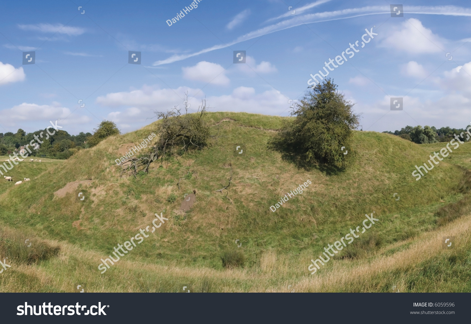 Motte And Bailey Castle Yelden Bedfordshire Home Counties England Uk ...