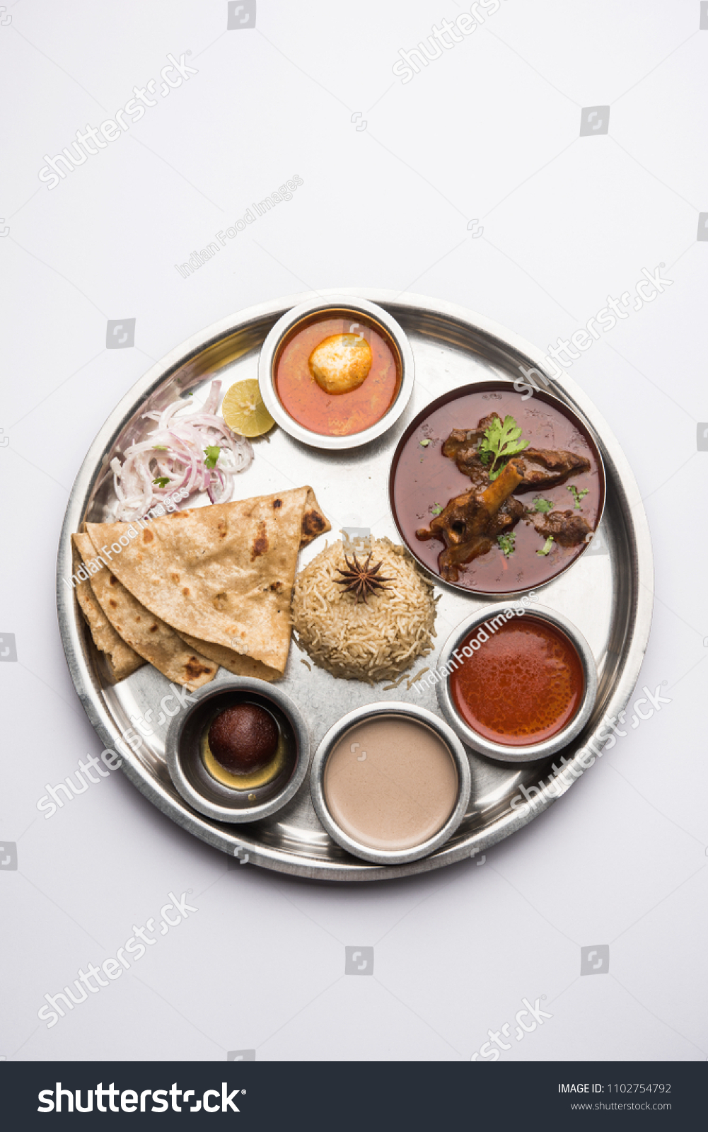 Motton Thali Goshtlamb Platter Indianasian Non Stock Photo 1102754792 