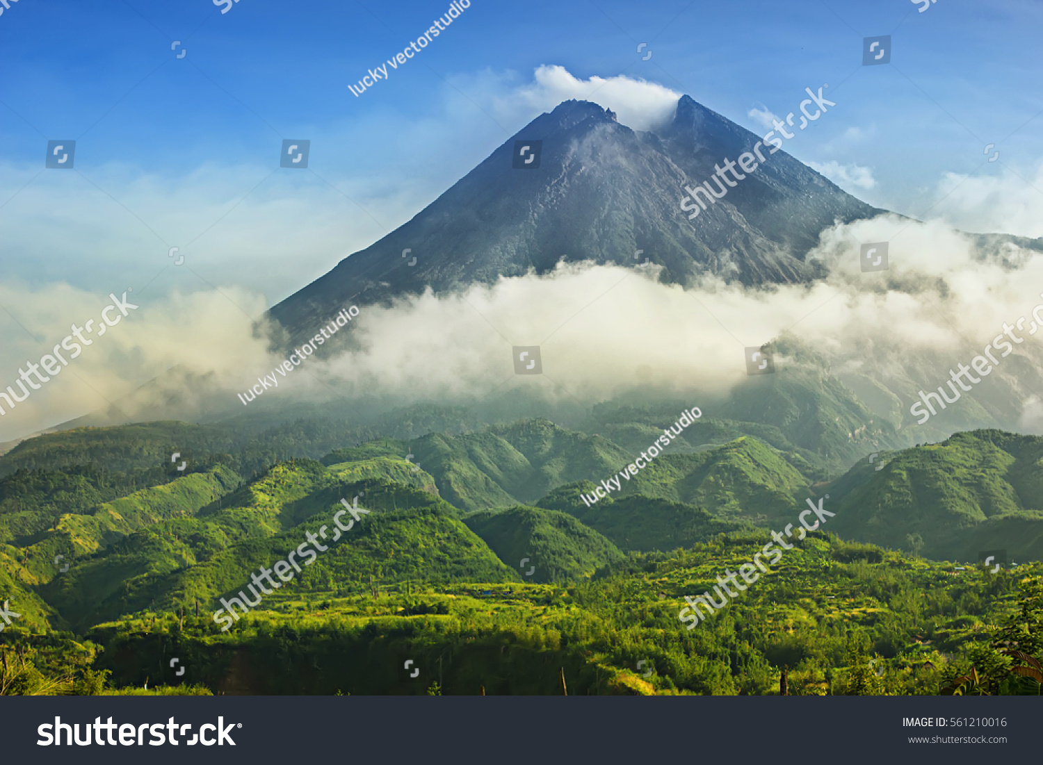 Mount Merapi Yogyakarta Indonesia Volcano Landscape Stock Photo Edit Now 561210016