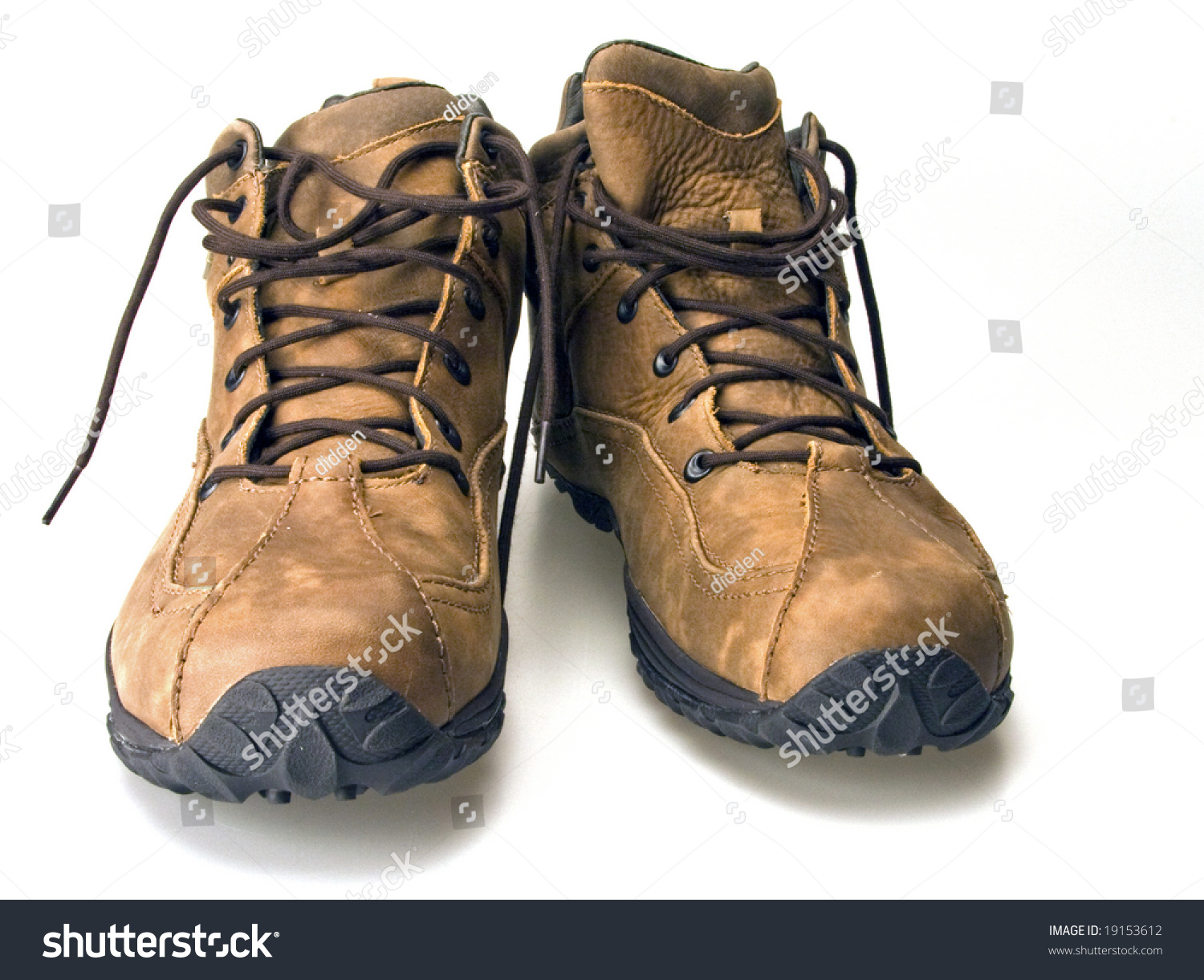 Mountain Climbing Hiking Lace Up Boots Rubber Sole Stock Photo 19153612 ...