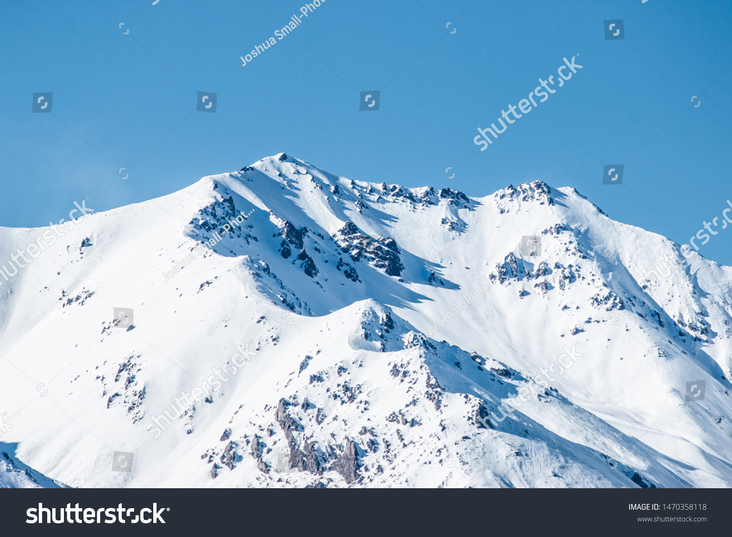 Mountain Peaks Snow Capped Mountains Winter Stock Photo Edit Now